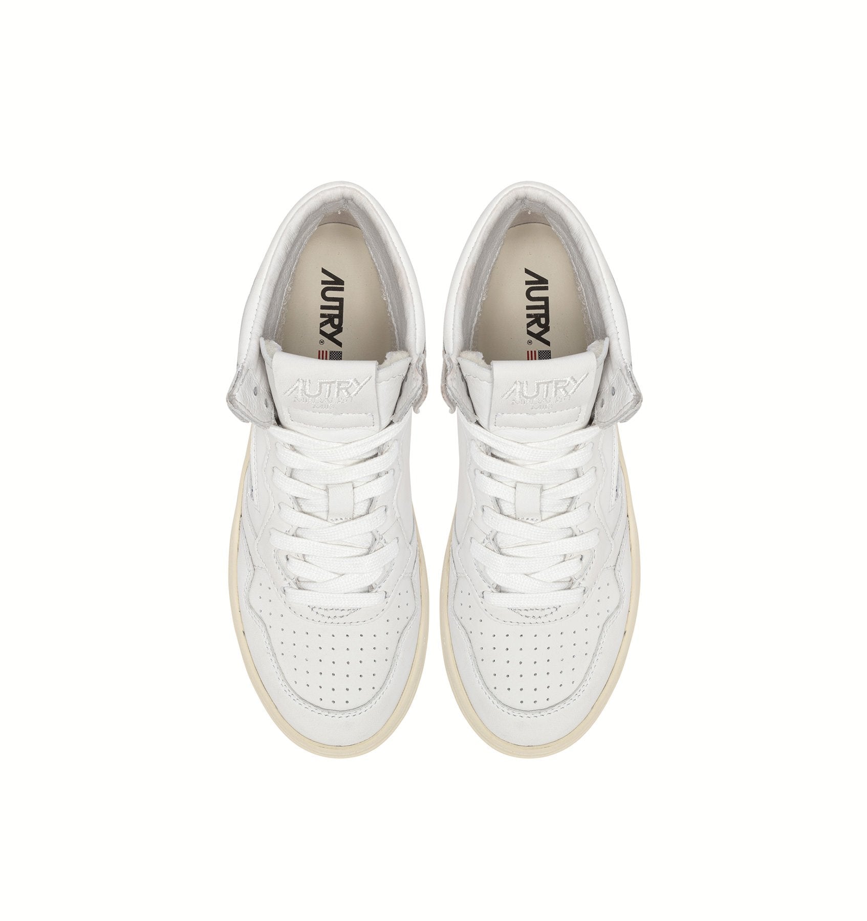 AUTRY - MEDALIST MID SNEAKERS IN SUPER-SOFT WHITE NAPPA (Men) - ASTOREHERE
