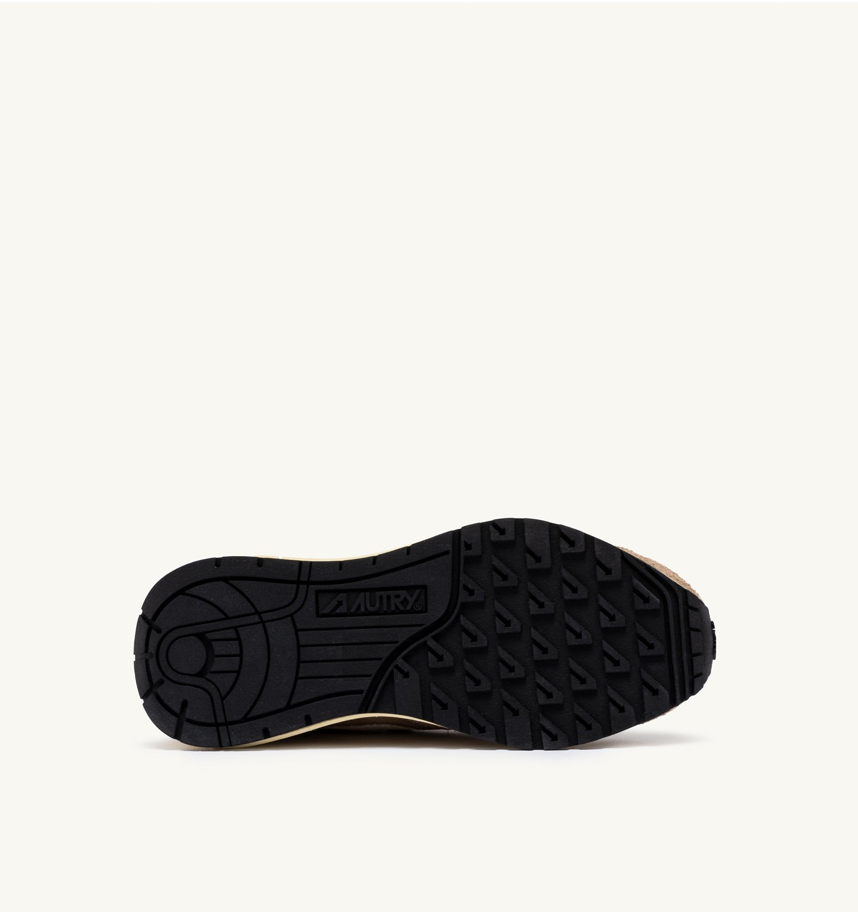 AUTRY - REELWIND LOW SNEAKERS IN PEPPER AND WHITE CRACKED LEATHER AND NYLON (Women) - ASTOREHERE