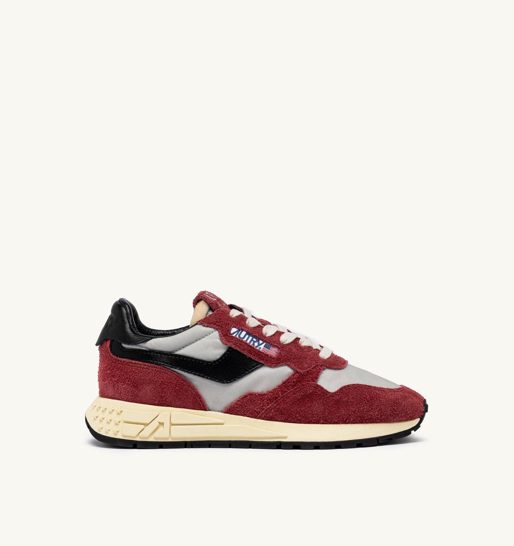 AUTRY - REELWIND LOW SNEAKERS IN RED AND BLACK NYLON AND SUEDE (Women) - ASTOREHERE