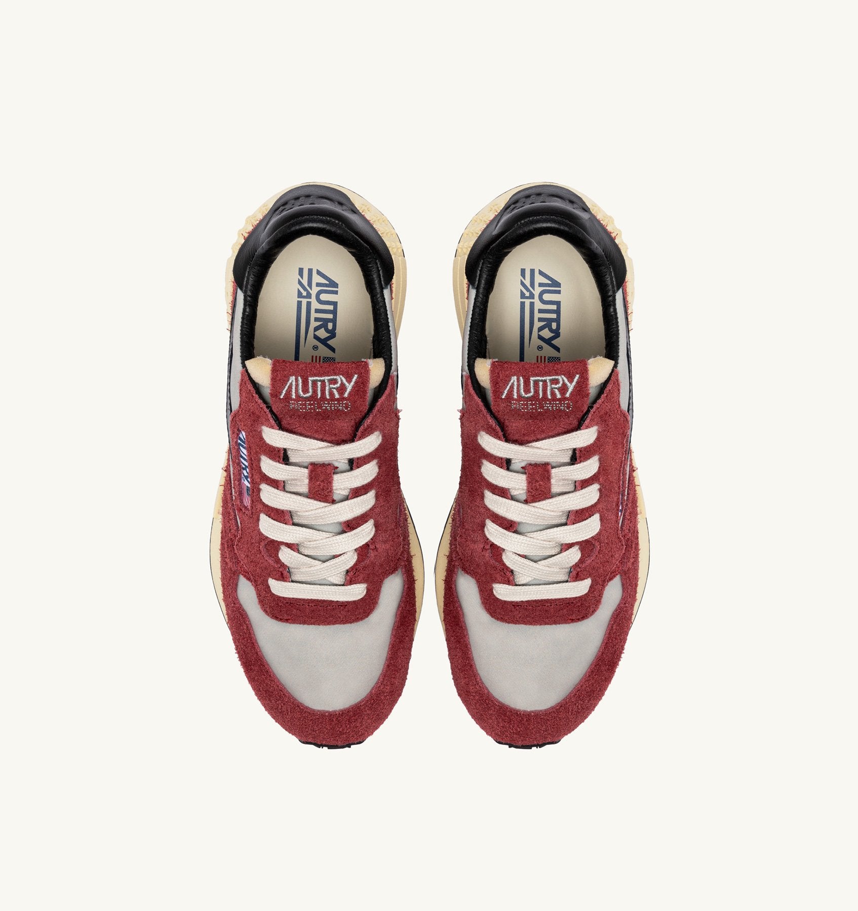 AUTRY - REELWIND LOW SNEAKERS IN RED AND BLACK NYLON AND SUEDE (Women) - ASTOREHERE
