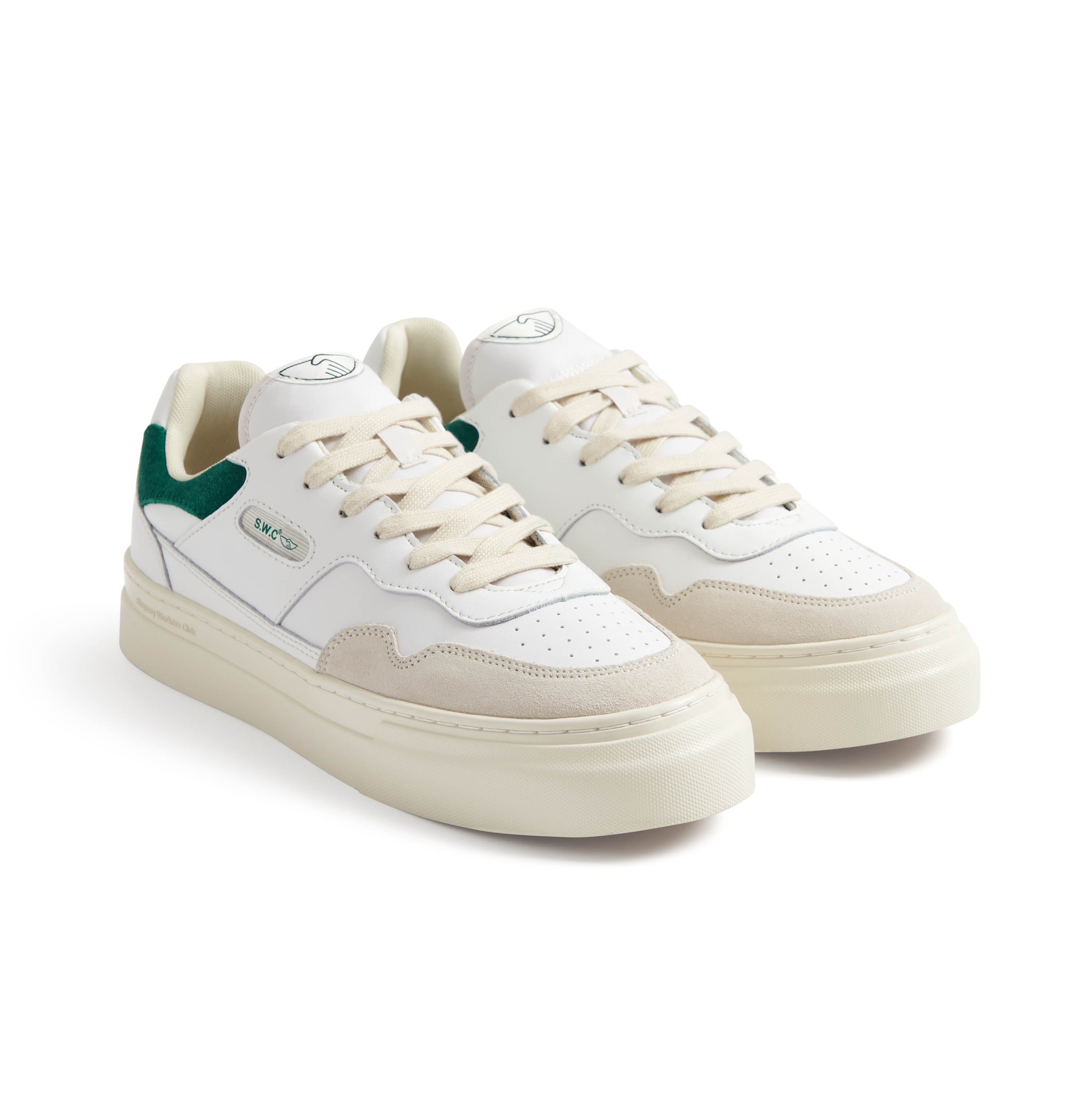 S.W.C - Pearl Leather (White/Green) (Women) - ASTOREHERE
