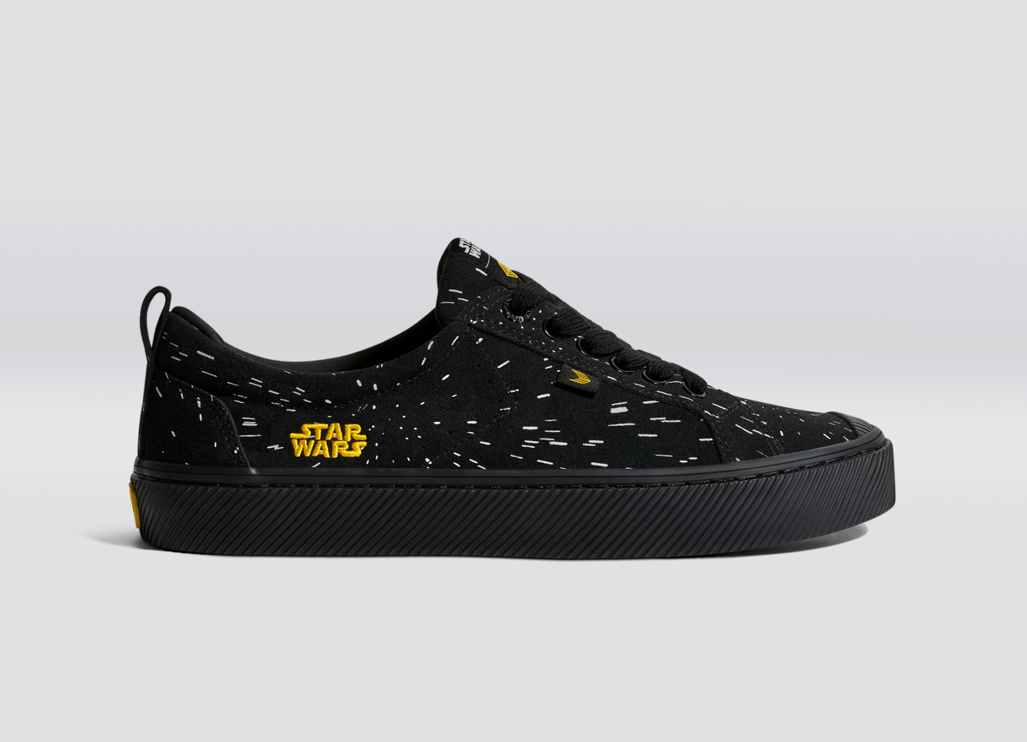 Cariuma - STAR WARS OCA Low Black Suede Light Speed Graphic Print Sneaker (Women) - ASTOREHERE