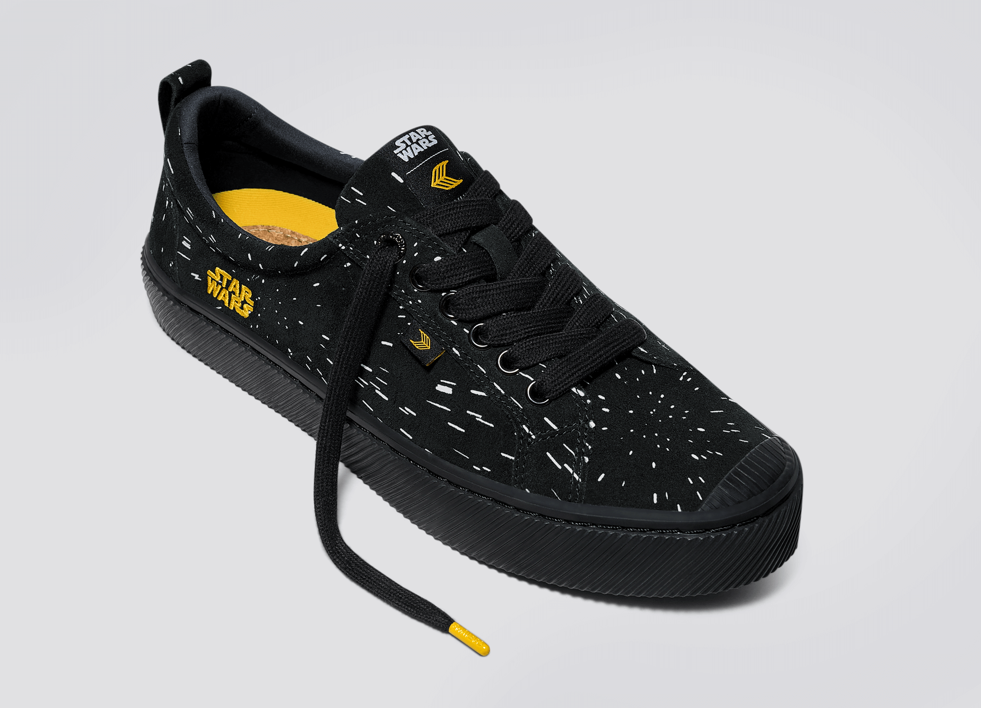 Cariuma - STAR WARS OCA Low Black Suede Light Speed Graphic Print Sneaker (Women) - ASTOREHERE