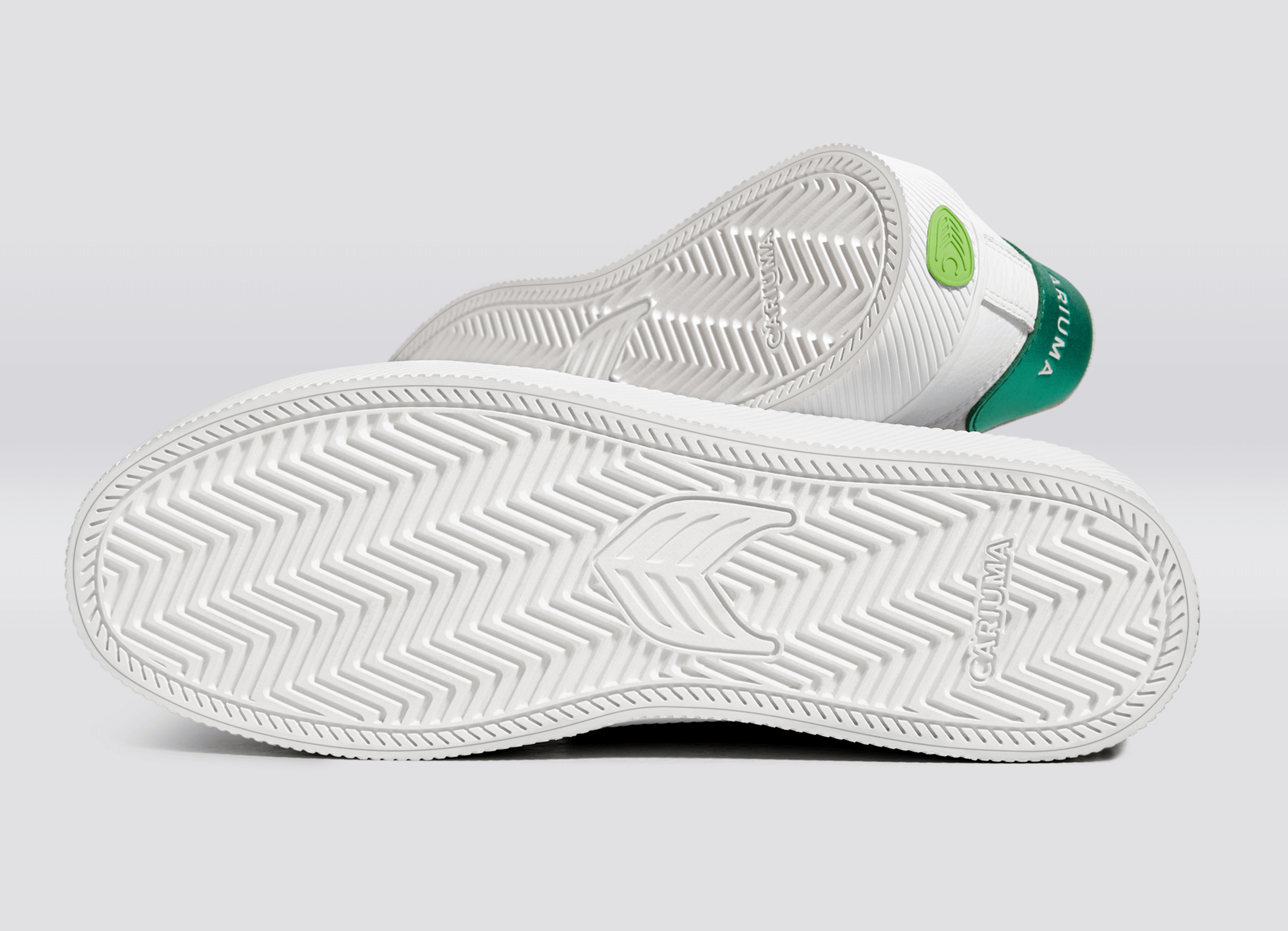 Cariuma - SALVAS White Premium Leather Ice Logo Metallic Green Sneaker (Women) - ASTOREHERE