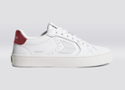 Cariuma - SALVAS White Premium Leather Ice Logo Metallic Red Sneaker (Women) - ASTOREHERE