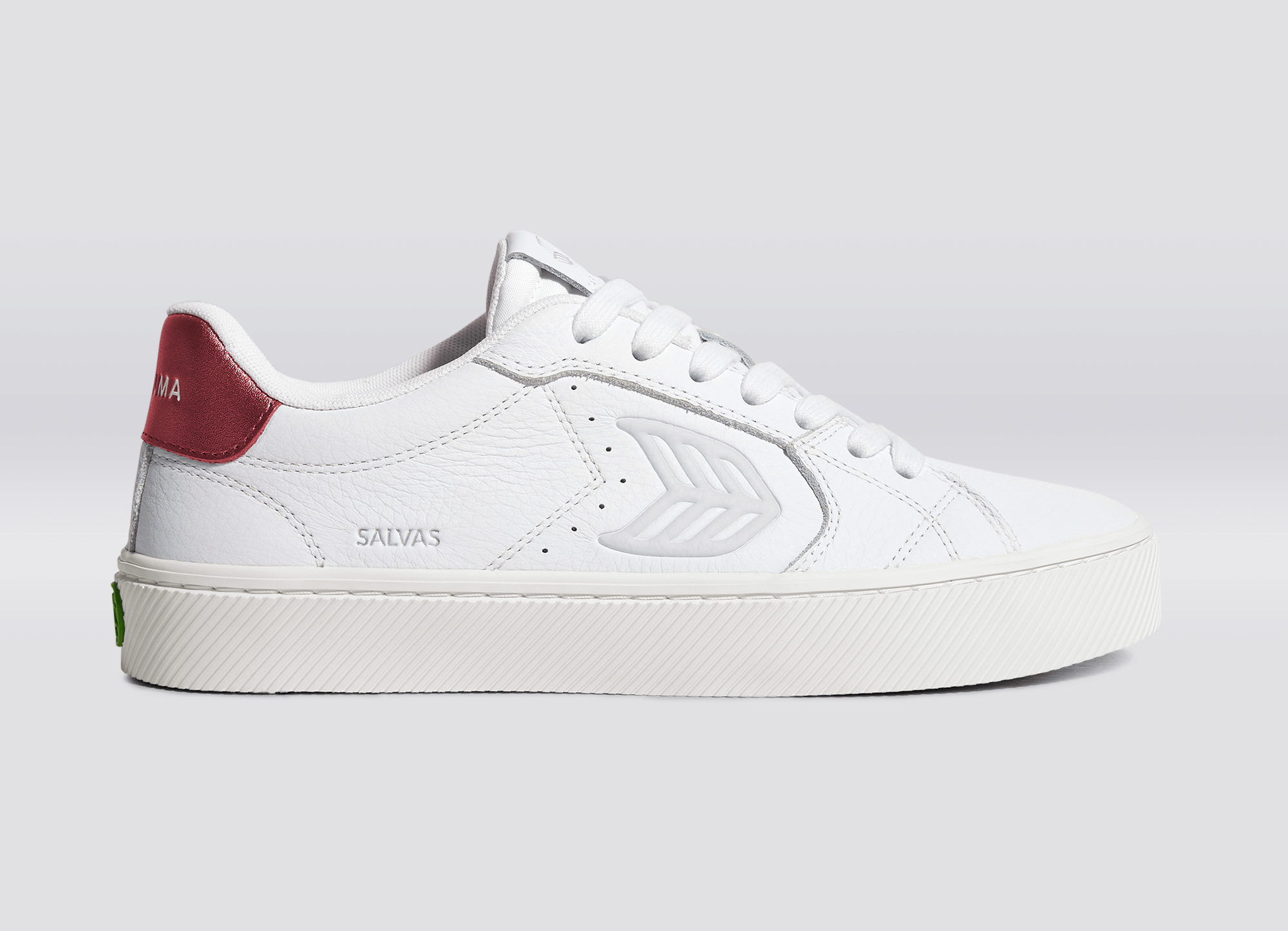 Cariuma - SALVAS White Premium Leather Ice Logo Metallic Red Sneaker (Women) - ASTOREHERE