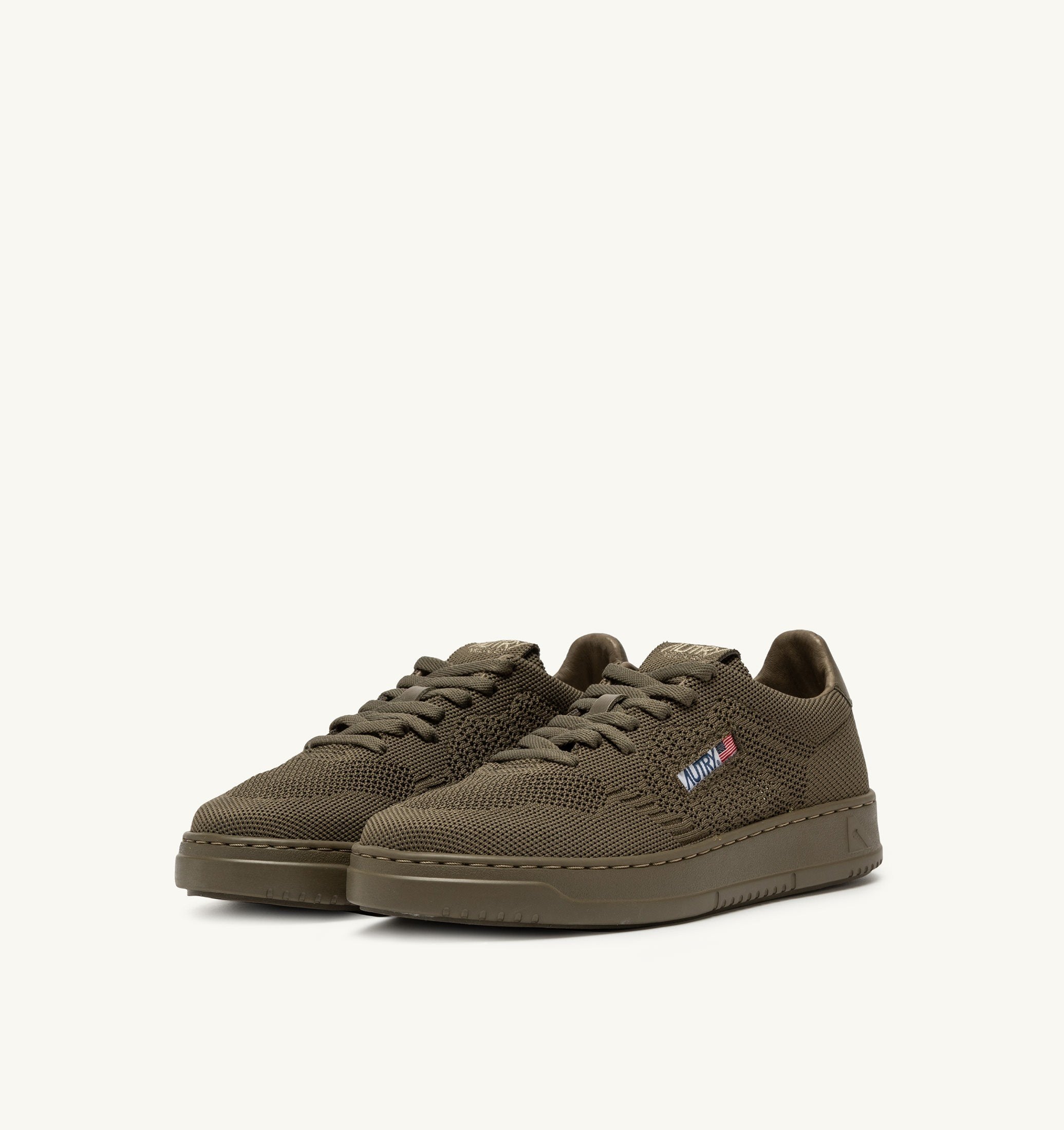 AUTRY - EASEKNIT LOW SNEAKER KN15 - KNIT/LEAT CVRT GREEN (MEN) - ASTOREHERE