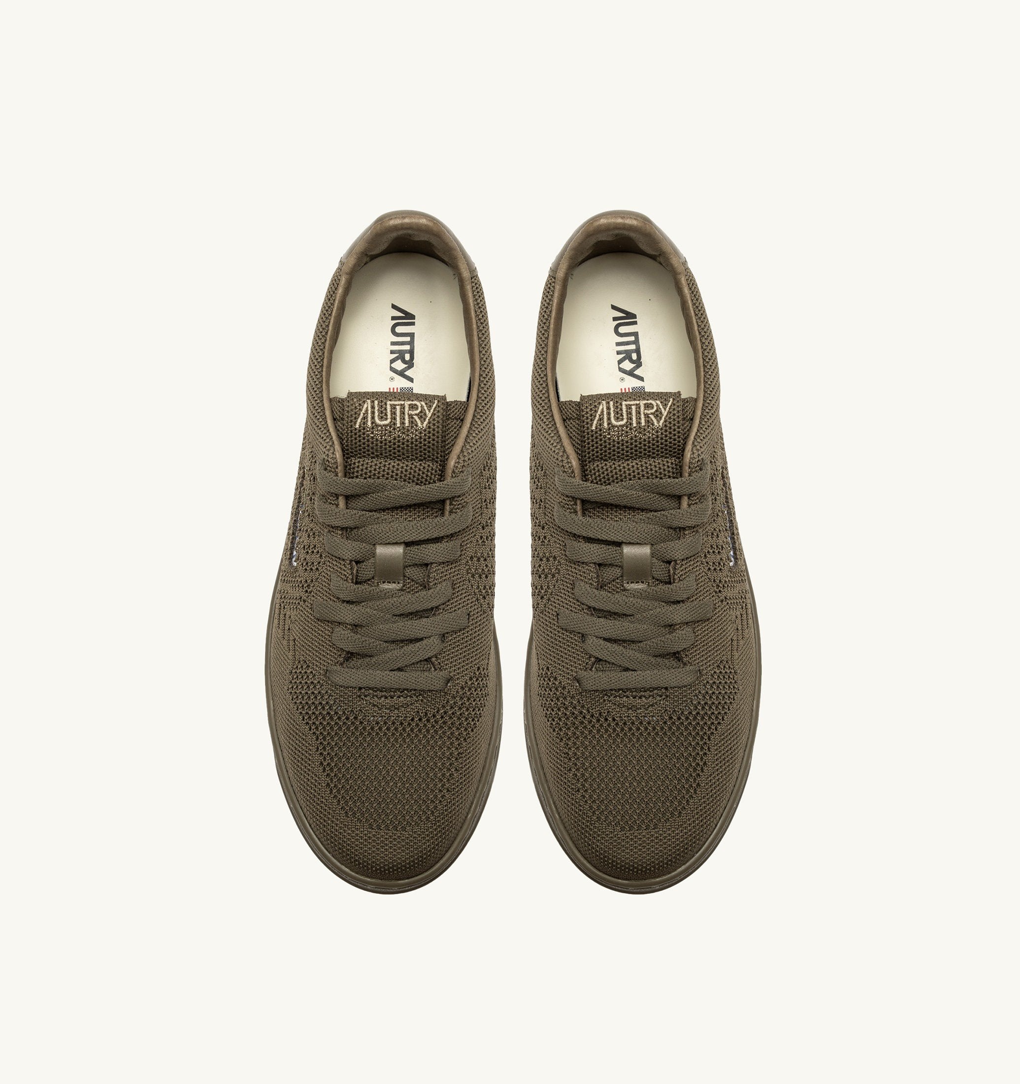 AUTRY - EASEKNIT LOW SNEAKER KN15 - KNIT/LEAT CVRT GREEN (MEN) - ASTOREHERE
