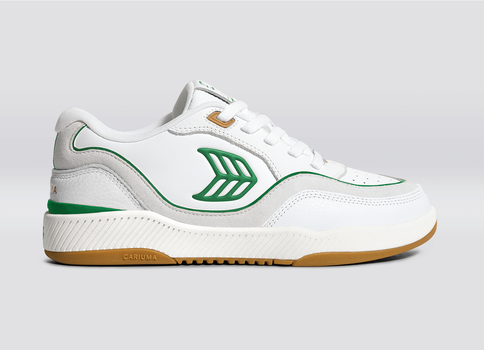 Cariuma - UBA Gum White Leather Green Logo Sneaker (Women) - ASTOREHERE
