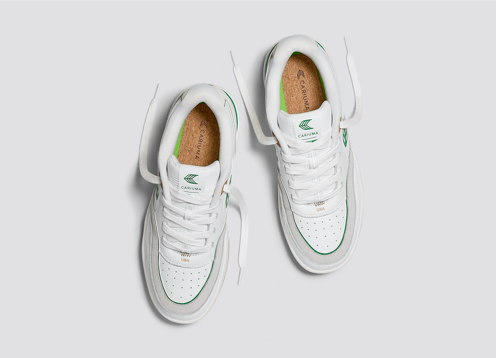 Cariuma - UBA Gum White Leather Green Logo Sneaker (Women) - ASTOREHERE