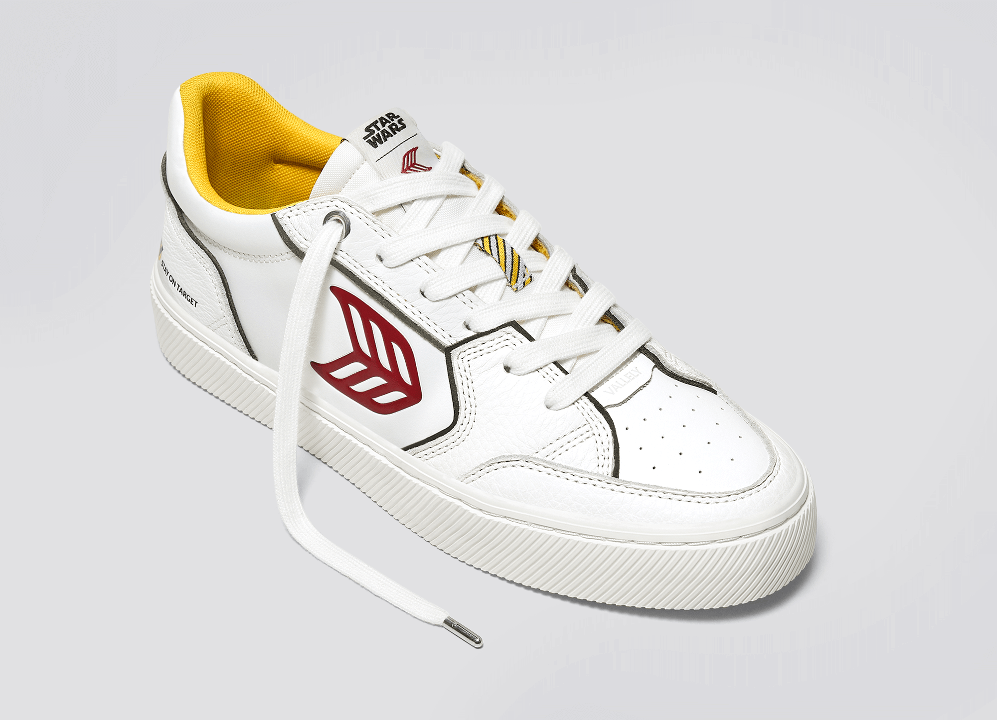 Cariuma - STAR WARS VALLELY White Leather Fighter Pilot Red Logo Sneaker (Men) - ASTOREHERE