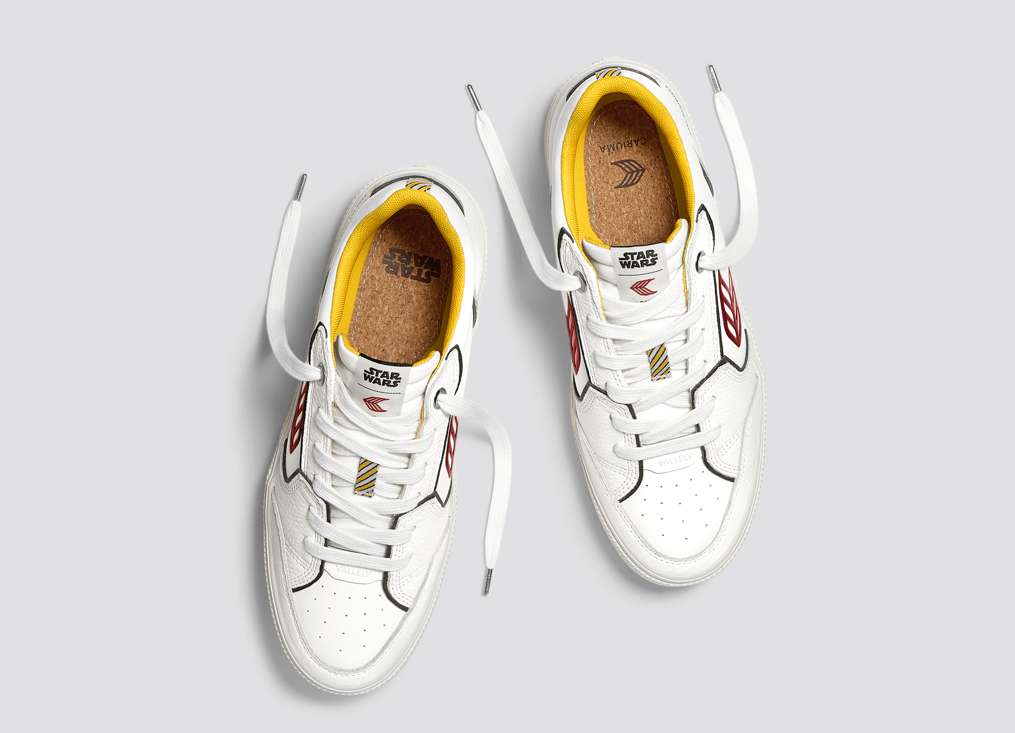 Cariuma - STAR WARS VALLELY White Leather Fighter Pilot Red Logo Sneaker (Men) - ASTOREHERE