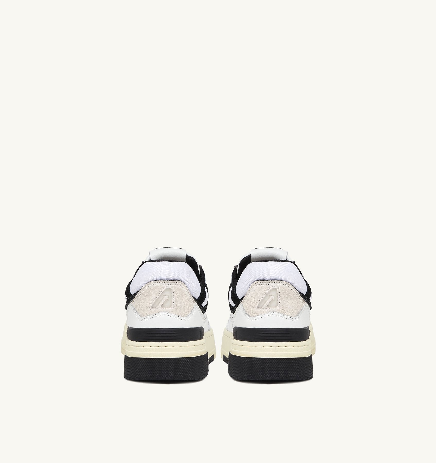 AUTRY - CLC LOW SNEAKERS IN WHITE LEATHER AND BLACK SUEDE