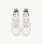 AUTRY - MEDALIST LOW SNEAKERS IN WHITE AND GREEN LEATHER (Men) - ASTOREHERE
