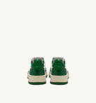 AUTRY - MEDALIST LOW BICOLOR SNEAKERS IN WHITE AND GREEN LEATHER (Women) - ASTOREHERE