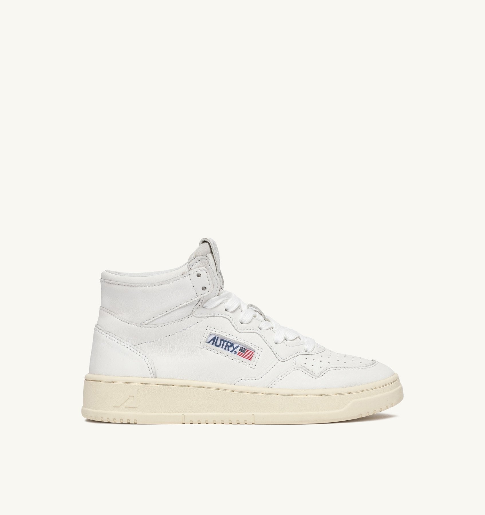 AUTRY - MEDALIST MID SNEAKERS IN SUPER-SOFT WHITE NAPPA (Men) - ASTOREHERE