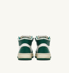AUTRY - MEDALIST MID BICOLOR SNEAKERS IN WHITE AND GREEN LEATHER (Men) - ASTOREHERE