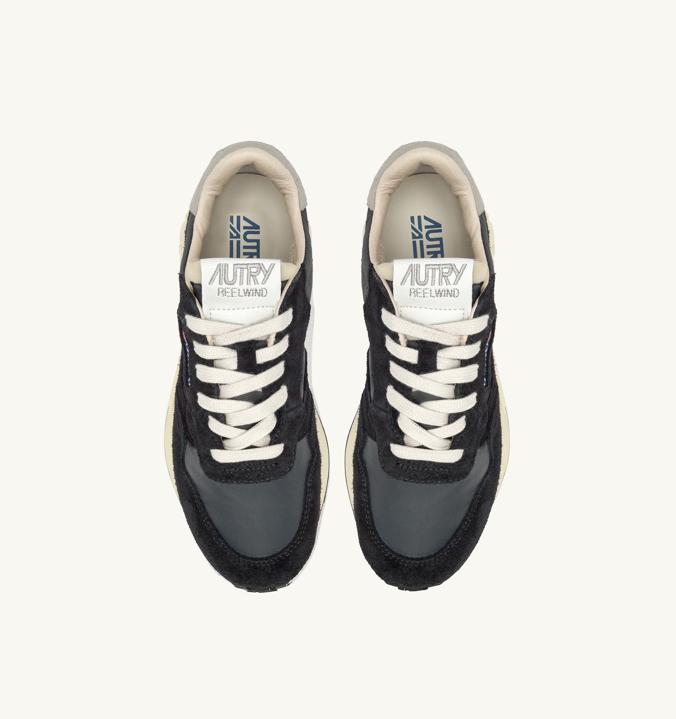 AUTRY - REELWIND LOW SNEAKERS IN BLACK NYLON AND SUEDE (Men) - ASTOREHERE