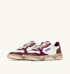 AUTRY - SUPER VINTAGE MEDALIST LOW SNEAKERS IN WHITE, PURPLE AND BROWN LEATHER (Women) - ASTOREHERE