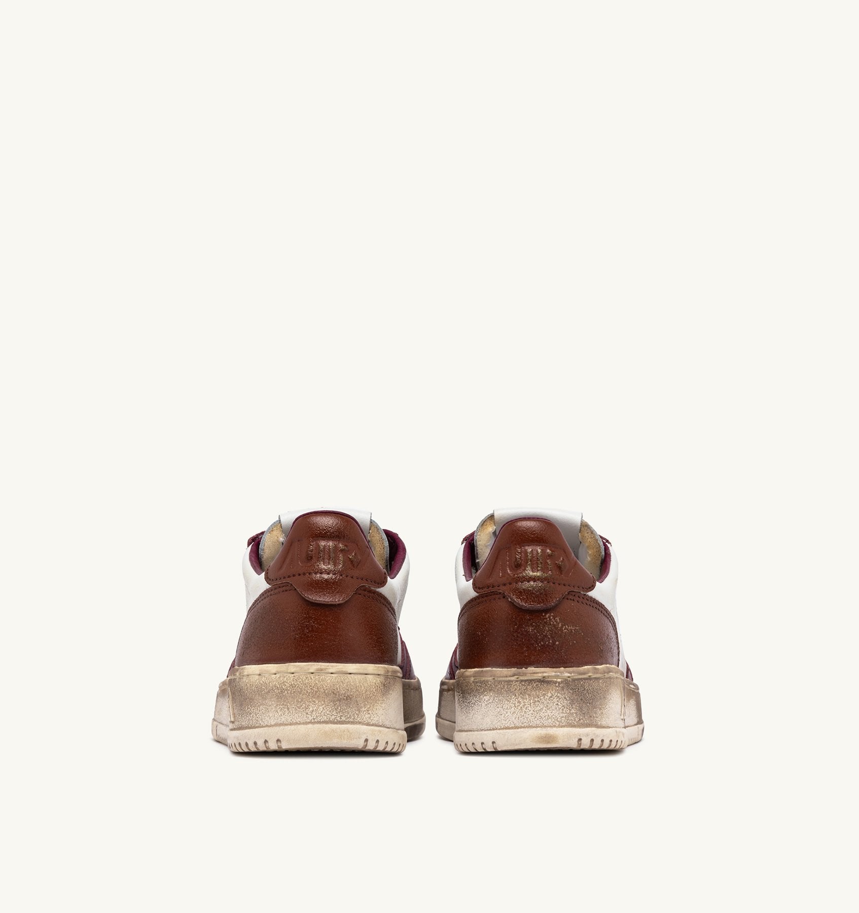 AUTRY - SUPER VINTAGE MEDALIST LOW SNEAKERS IN WHITE, PURPLE AND BROWN LEATHER (Women) - ASTOREHERE
