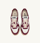 AUTRY - SUPER VINTAGE MEDALIST LOW SNEAKERS IN WHITE, PURPLE AND BROWN LEATHER (Women) - ASTOREHERE