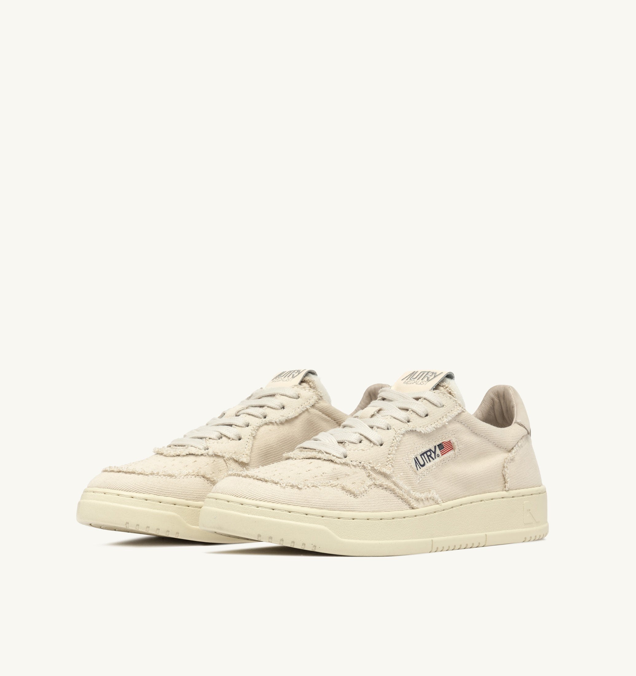 スニーカー AUTRY SS25 Ivory denim Medalist sneakers (AULW DE15) AUTRY - MEDALIST LOW SNEAKERS IN IVORY DENIM SNEAKERS (Women)