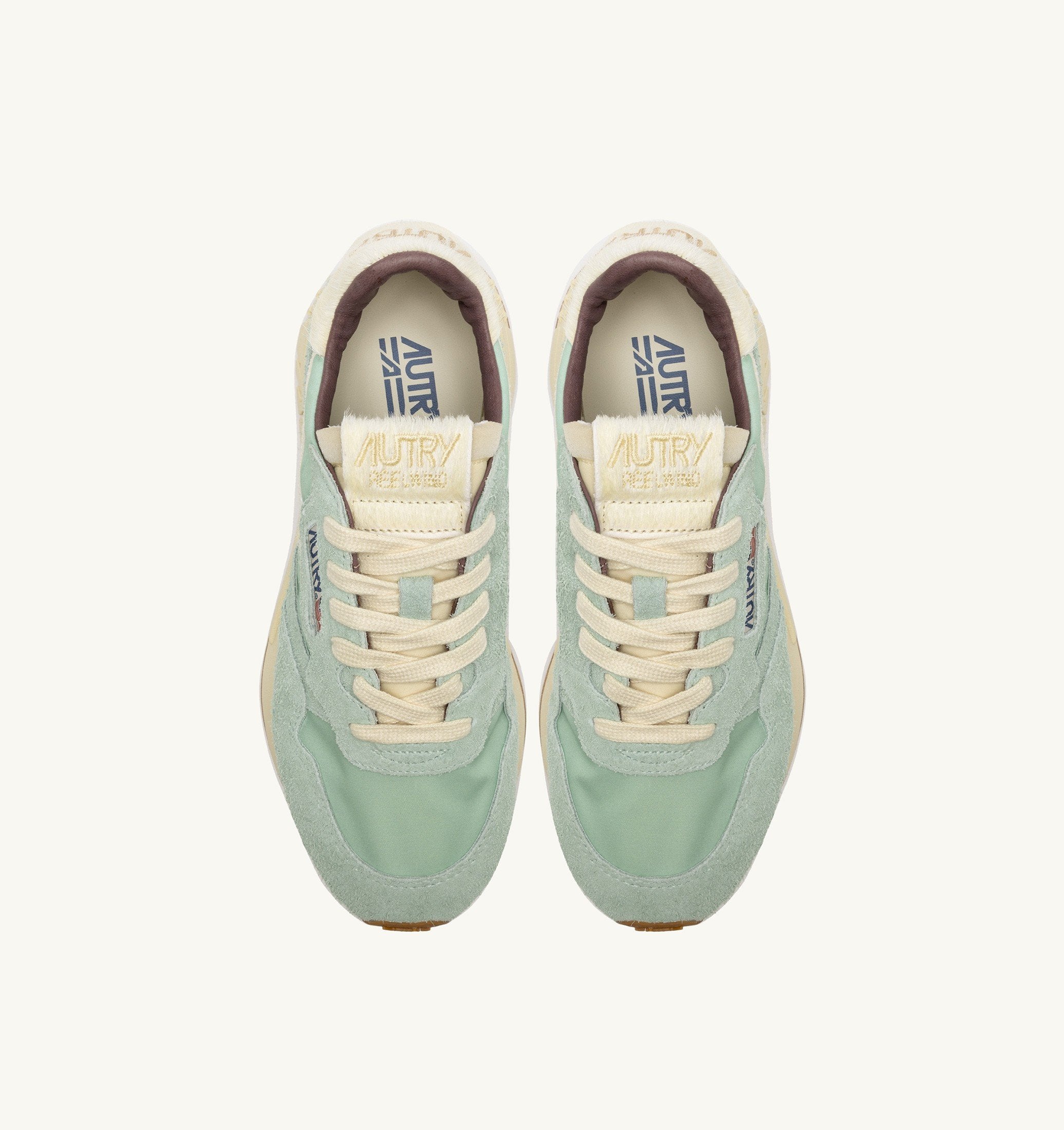 AUTRY - REELWIND LOW SNEAKERS IN GREEN AND NUT SUEDE AND AUTRY - REELWIND LOW SNEAKERS IN GREEN AND NUT SUEDE AND